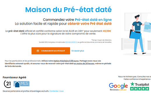 Commander un Pré-état daté